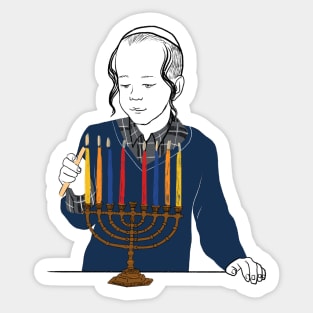 Lighting the Hanukkah Menorah Sticker